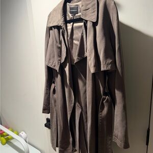 Club Monaco Taupe/Olive Green Draped Trench